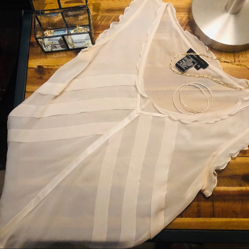 🌸 Sheer Off-White BCBG Top